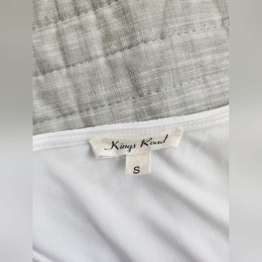 White Embroidered V-Neck Mini Dress with Black Trim - Picture 5 of 5